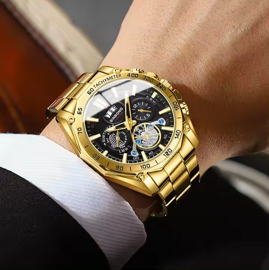 Gold Men's Fashion Watch | Waterproof Automatic Luxury Watch