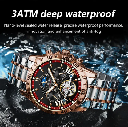 Rose Gold Men's Fashion Watch | Waterproof Automatic Watch