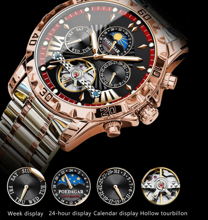 Rose Gold Men's Fashion Watch | Waterproof Automatic Watch