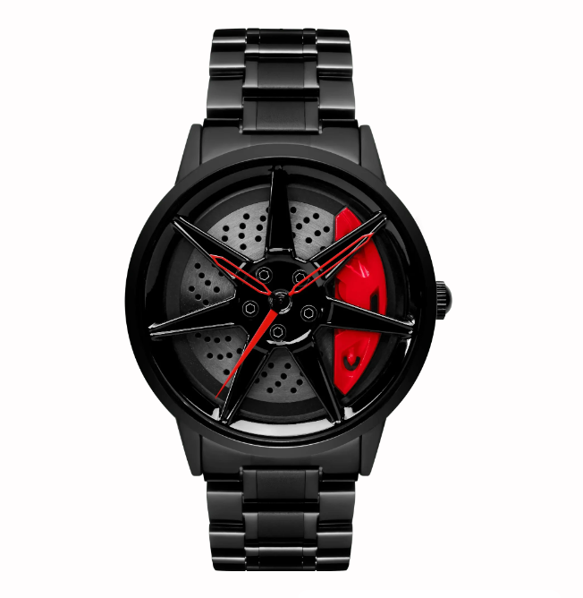 Red Alloy Wheel Gyro Watch™ - Premium Quality